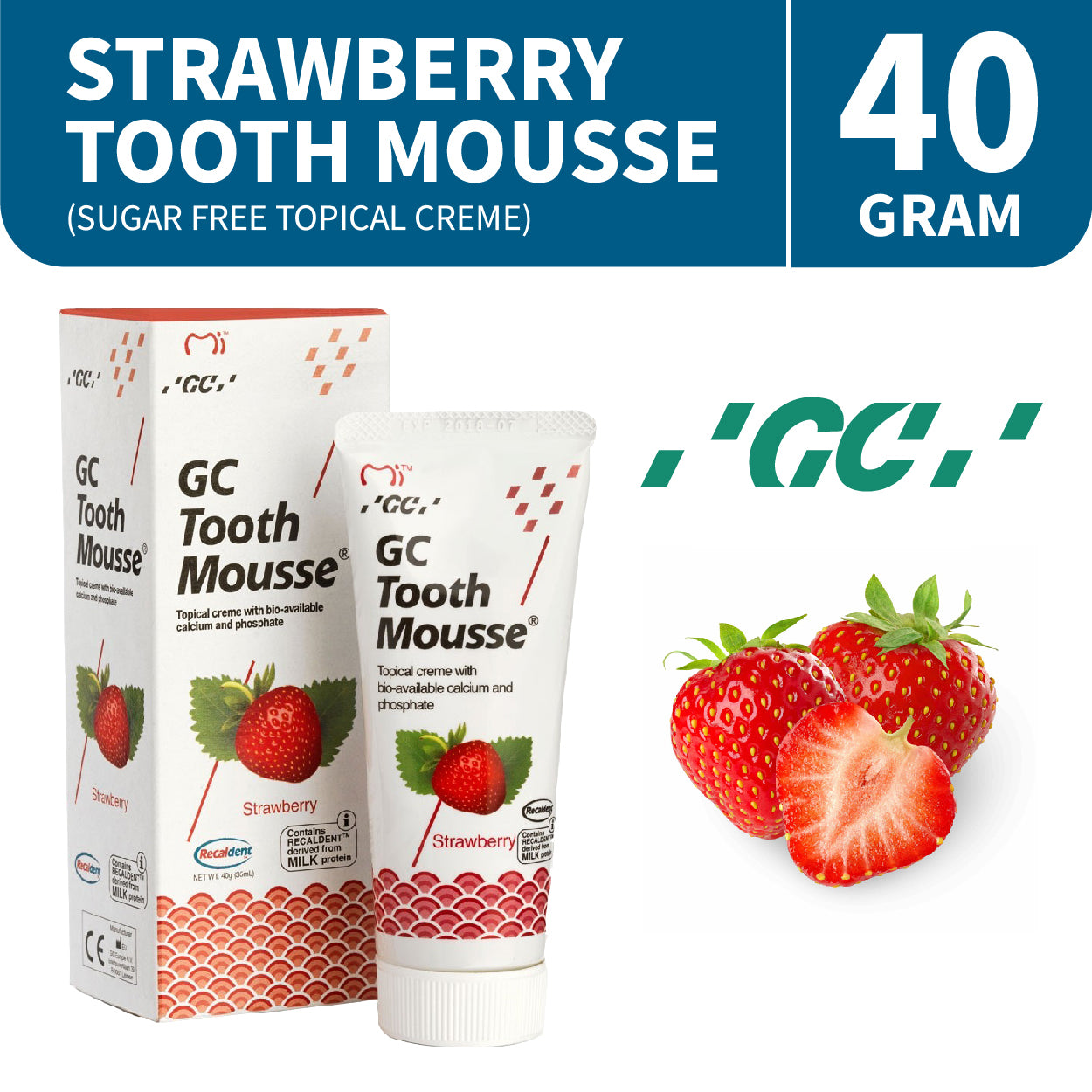 GC TOOTH MOUSSE SUGAR FREE TOPICAL CREME STRAWBERRY – MediDent Singapore